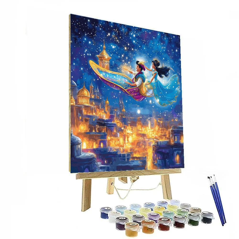Aladdin And Jasmine’s Magical Carpet Ride Disney Inspired paint by numbers