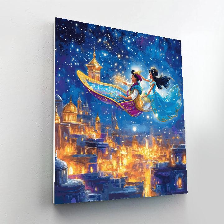 Aladdin And Jasmine’s Magical Carpet Ride Disney Inspired paint by numbers