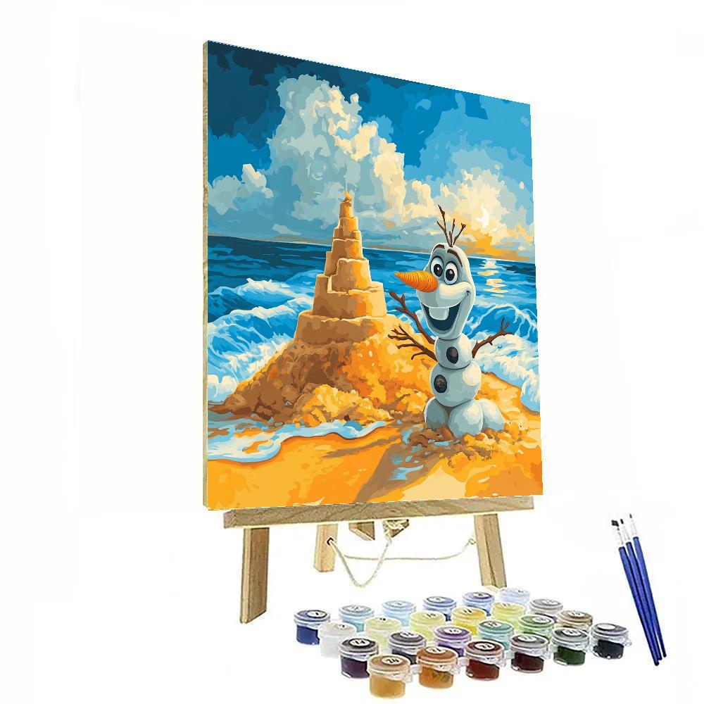 Olaf’s Summer Beach Day Disney Inspired Numbered painting kits