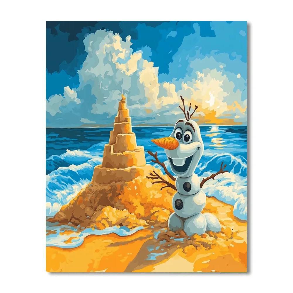Olaf’s Summer Beach Day Disney Inspired Numbered painting kits