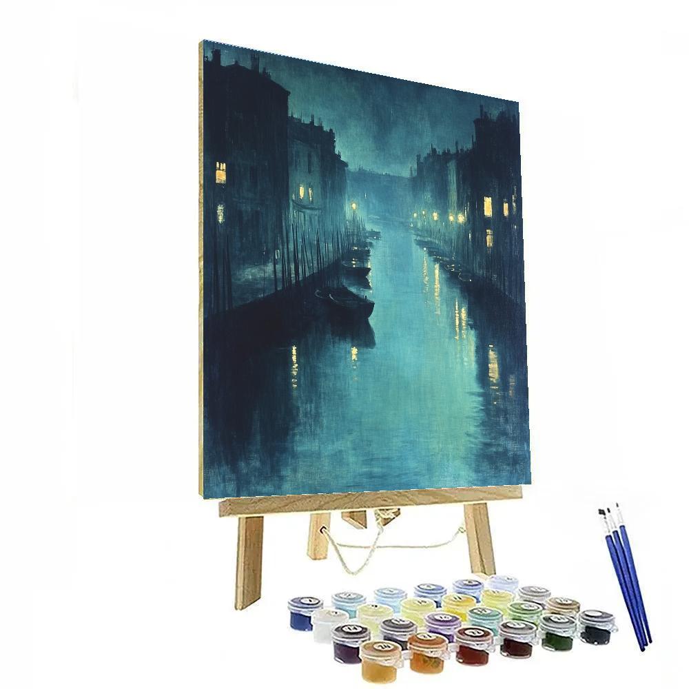 Whistler Inspired Nocturne Canal Lights painting number kit