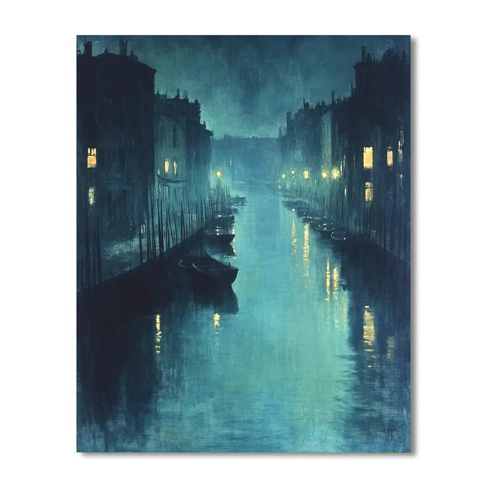 Whistler Inspired Nocturne Canal Lights painting number kit