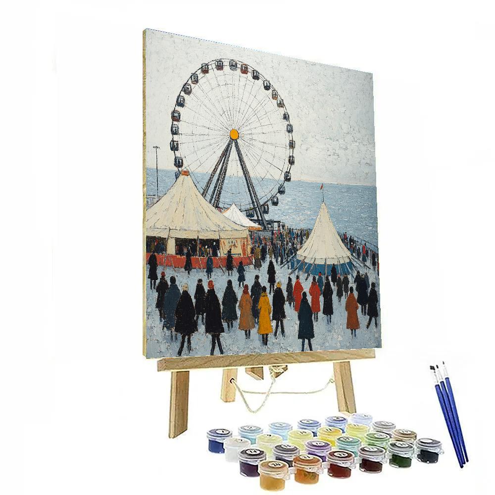 Lowry Inspired Seaside Funfair Crowd DIY paint by numbers