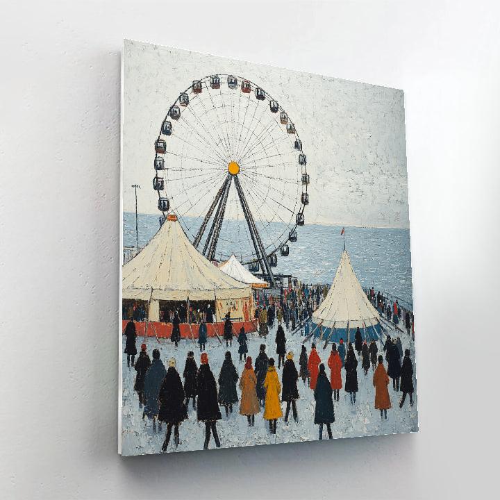 Lowry Inspired Seaside Funfair Crowd DIY paint by numbers