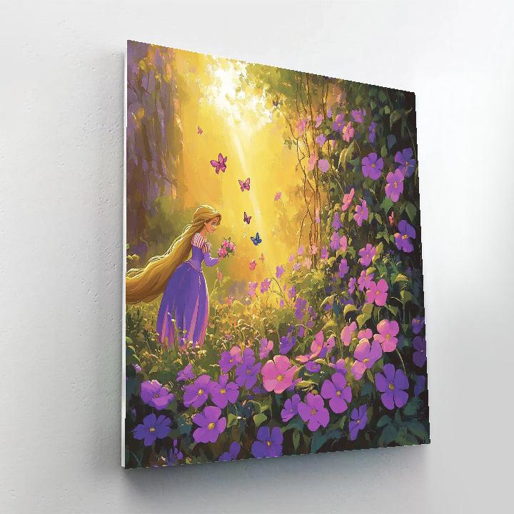 Rapunzel’s Flower-Filled Garden Disney Inspired Number painting