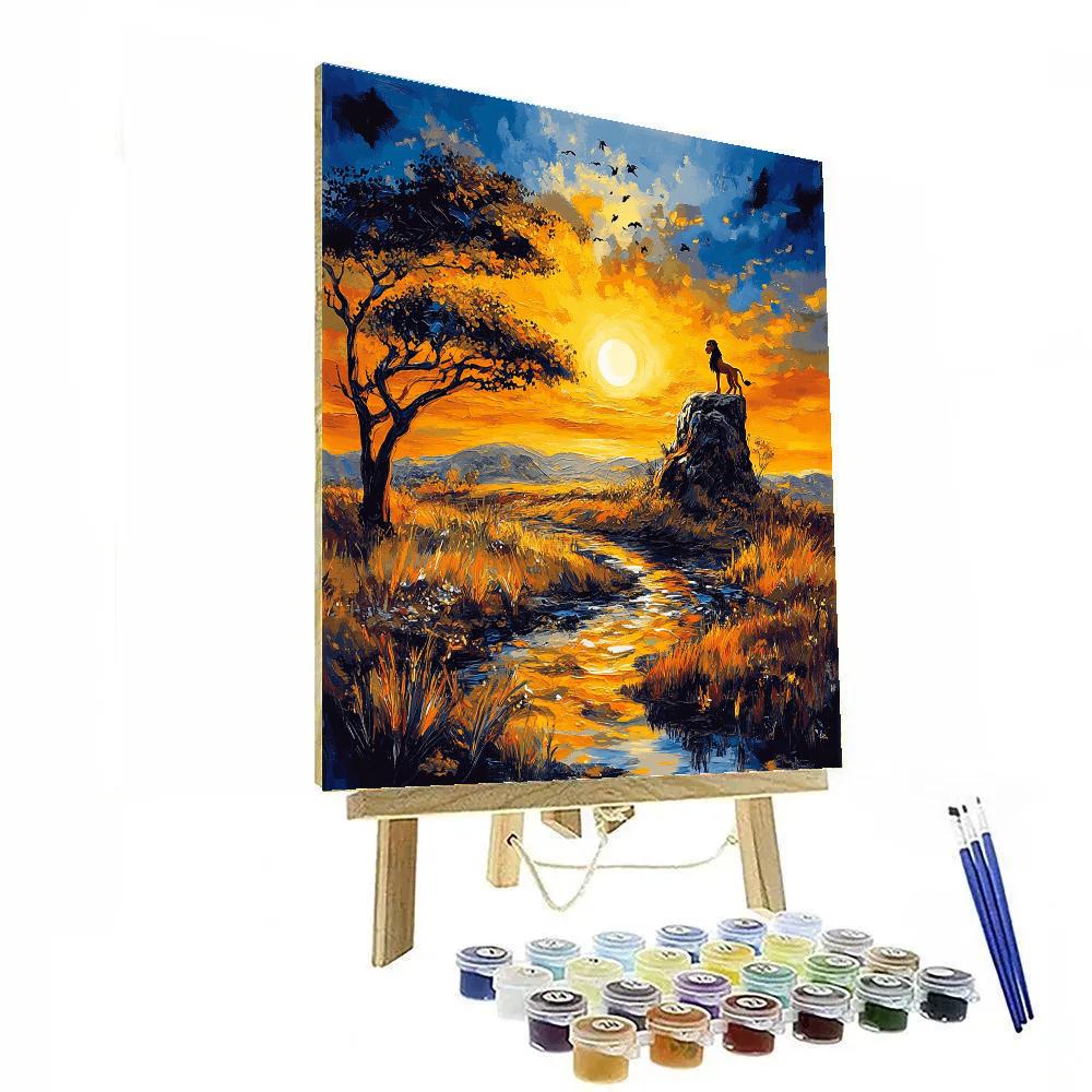Simba’s Pride Rock Sunrise Disney Inspired paint by numbers