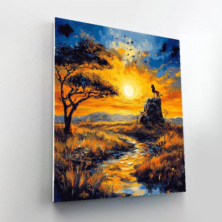 Simba’s Pride Rock Sunrise Disney Inspired paint by numbers