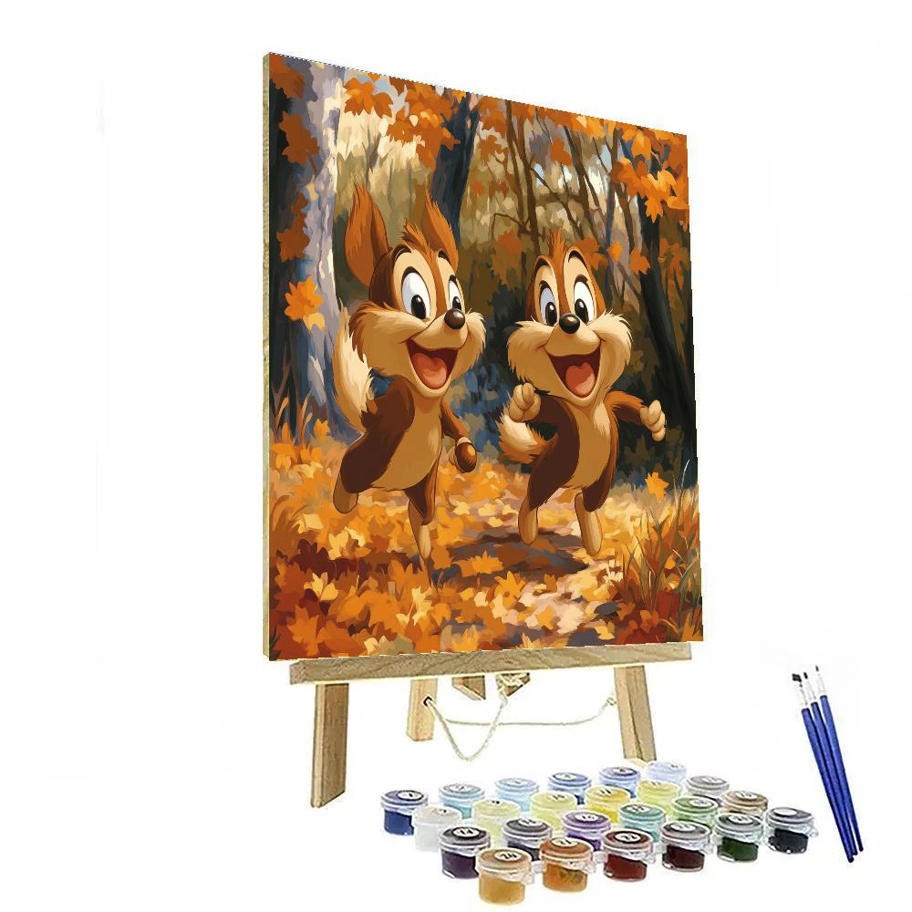 Chip And Dale’s Nutty Woodland Race Disney Inspired Painting by numbers kit