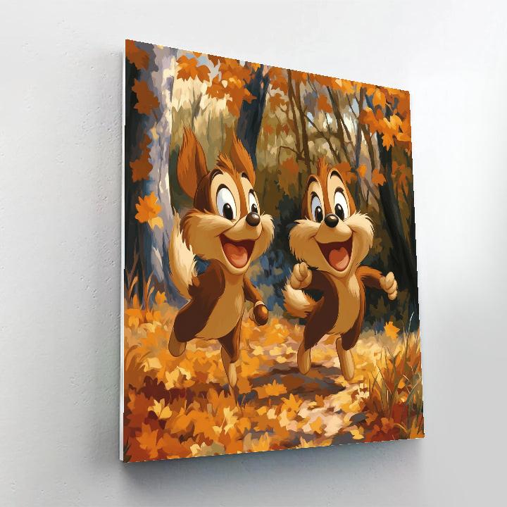 Chip And Dale’s Nutty Woodland Race Disney Inspired Painting by numbers kit