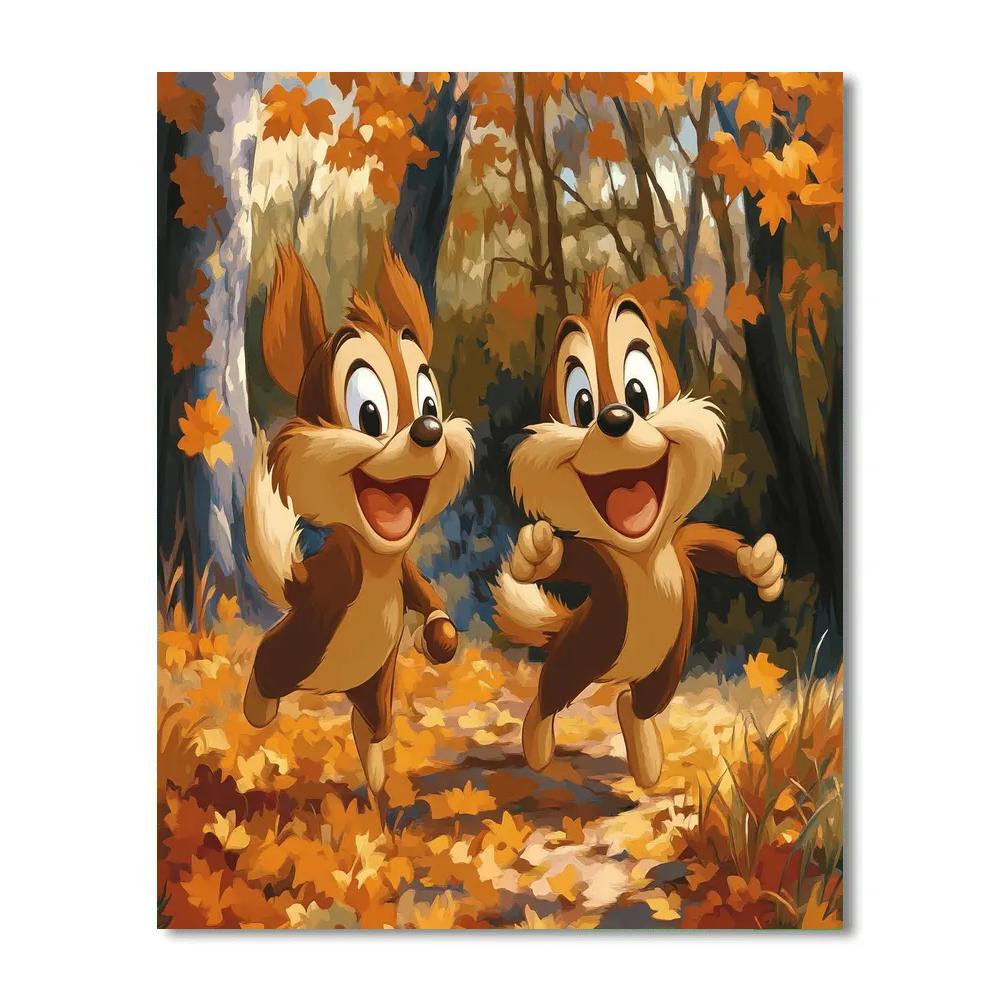 Chip And Dale’s Nutty Woodland Race Disney Inspired Painting by numbers kit