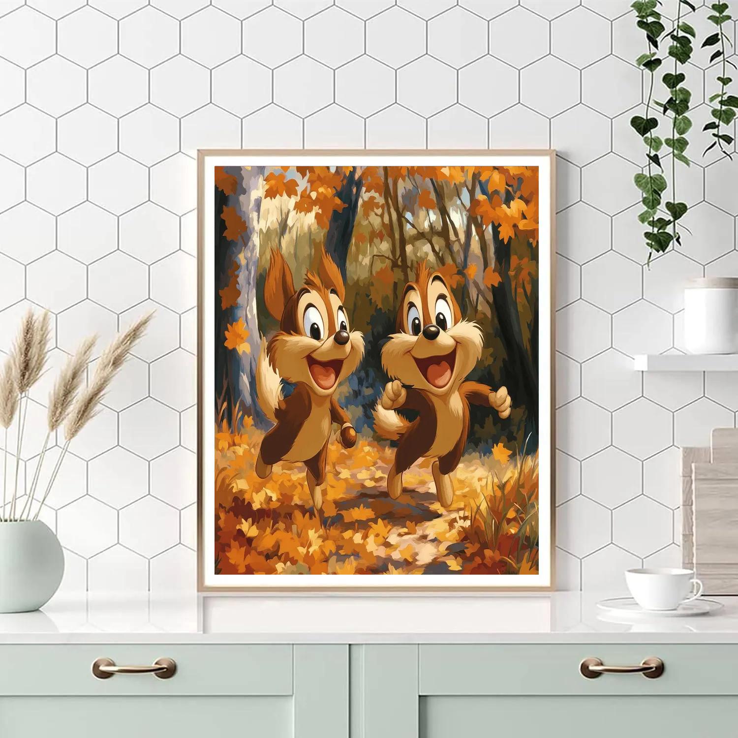 Chip And Dale’s Nutty Woodland Race Disney Inspired Painting by numbers kit