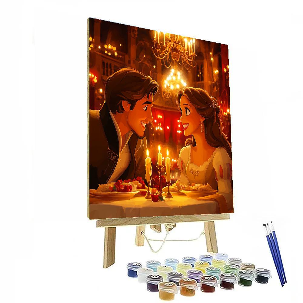 Belle And Lumiere’s Candlelit Evening Disney Inspired Paint by numbers kits