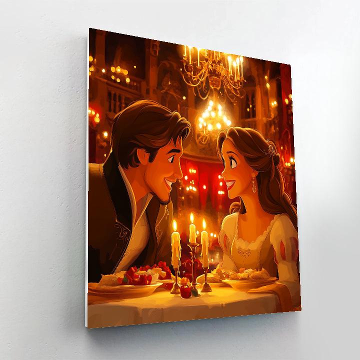 Belle And Lumiere’s Candlelit Evening Disney Inspired Paint by numbers kits