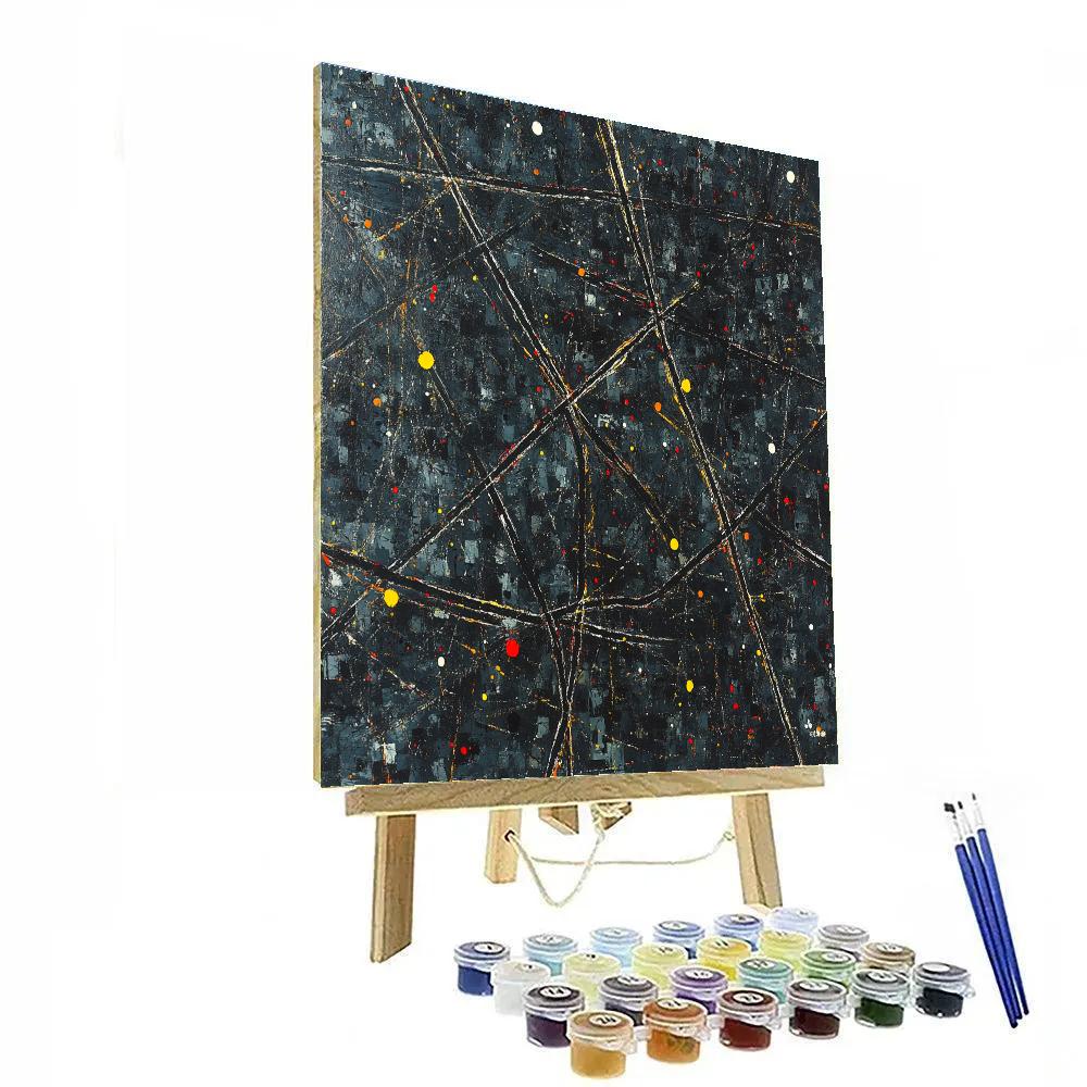 Jackson Pollock Inspired City Grid Drizzle paint by numbers