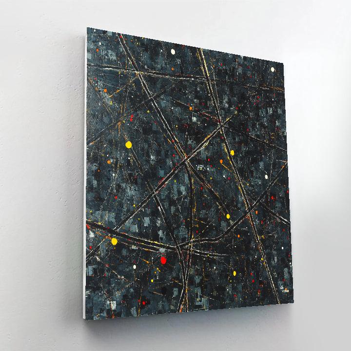 Jackson Pollock Inspired City Grid Drizzle paint by numbers