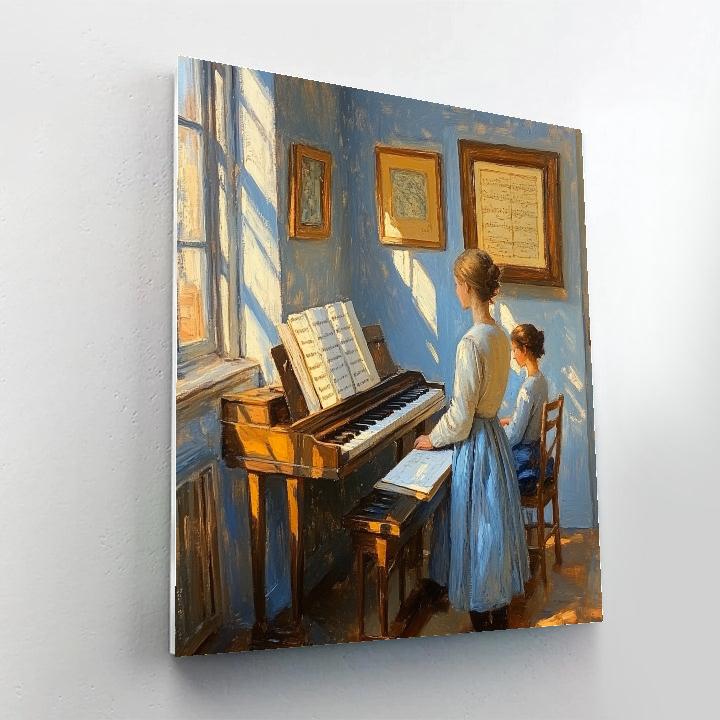 Vermeer Inspired Music Lesson At Harpsichord DIY paint by numbers