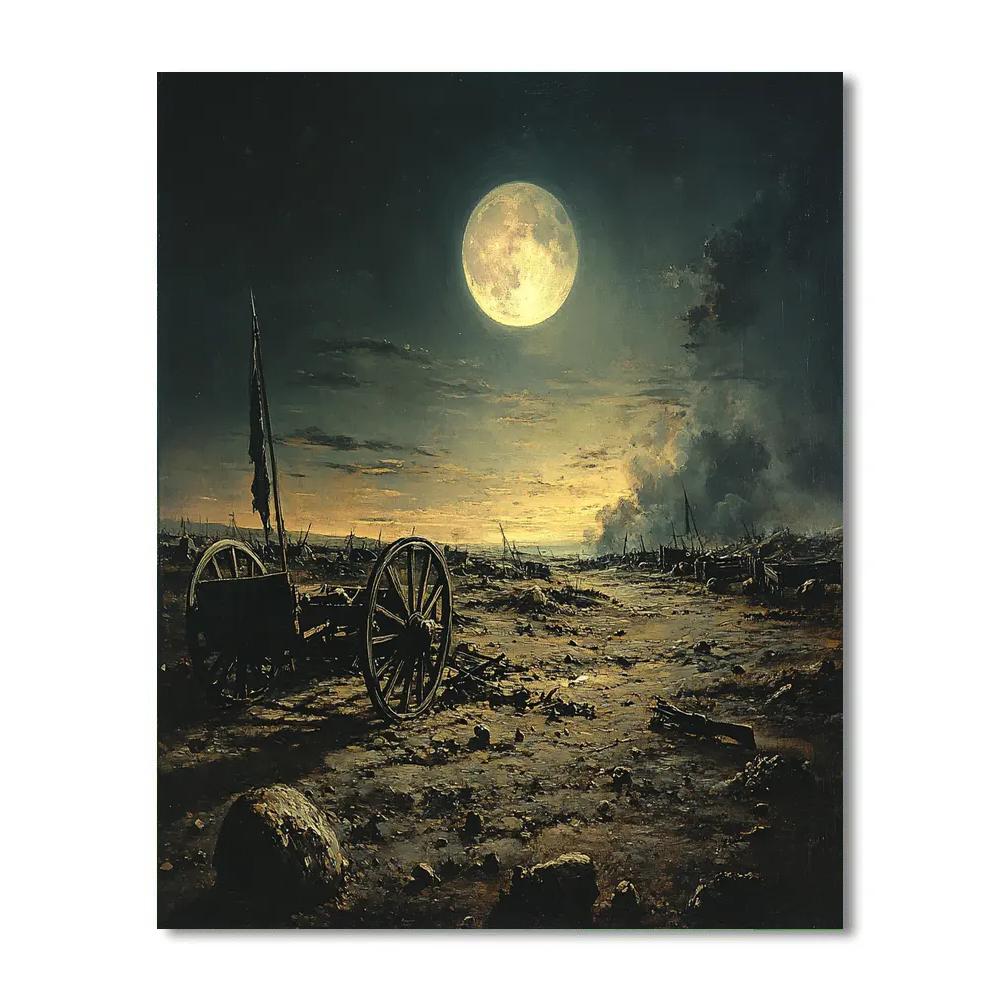 Goya Inspired Moonlit Ruined Battlefield Numbered painting kits