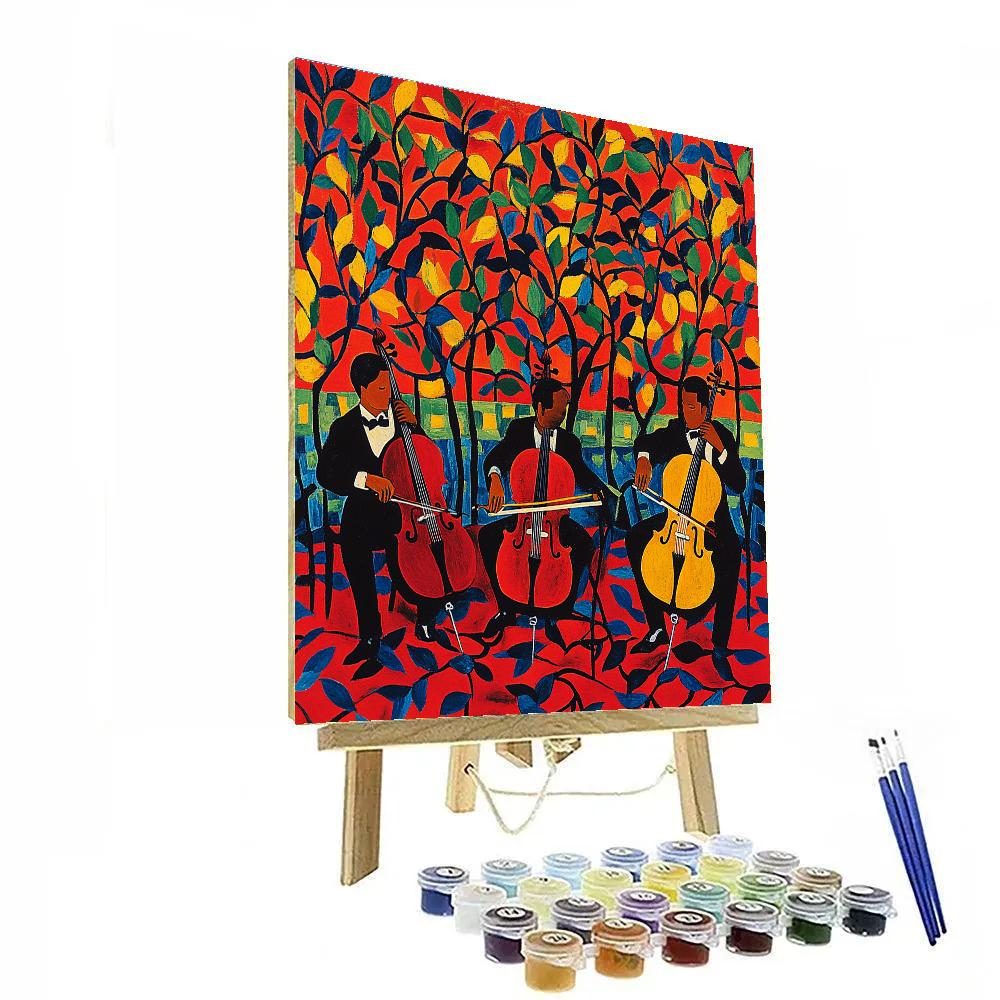 Matisse Inspired Musicians In Red Room Number painting