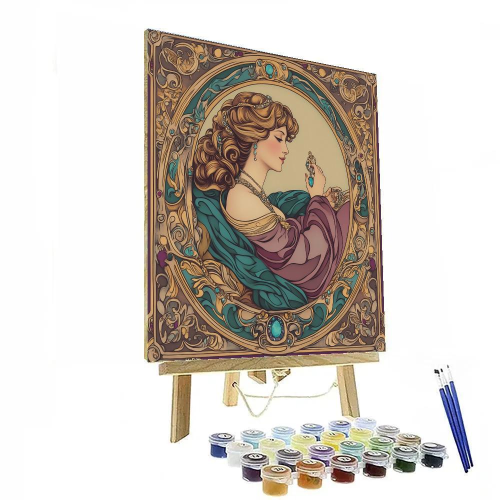 Alphonse Mucha Inspired Jewel Maker Muse Paint by numbers art