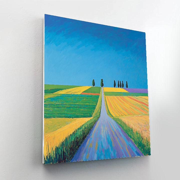 David Hockney Inspired Road Through Fields DIY paint by numbers