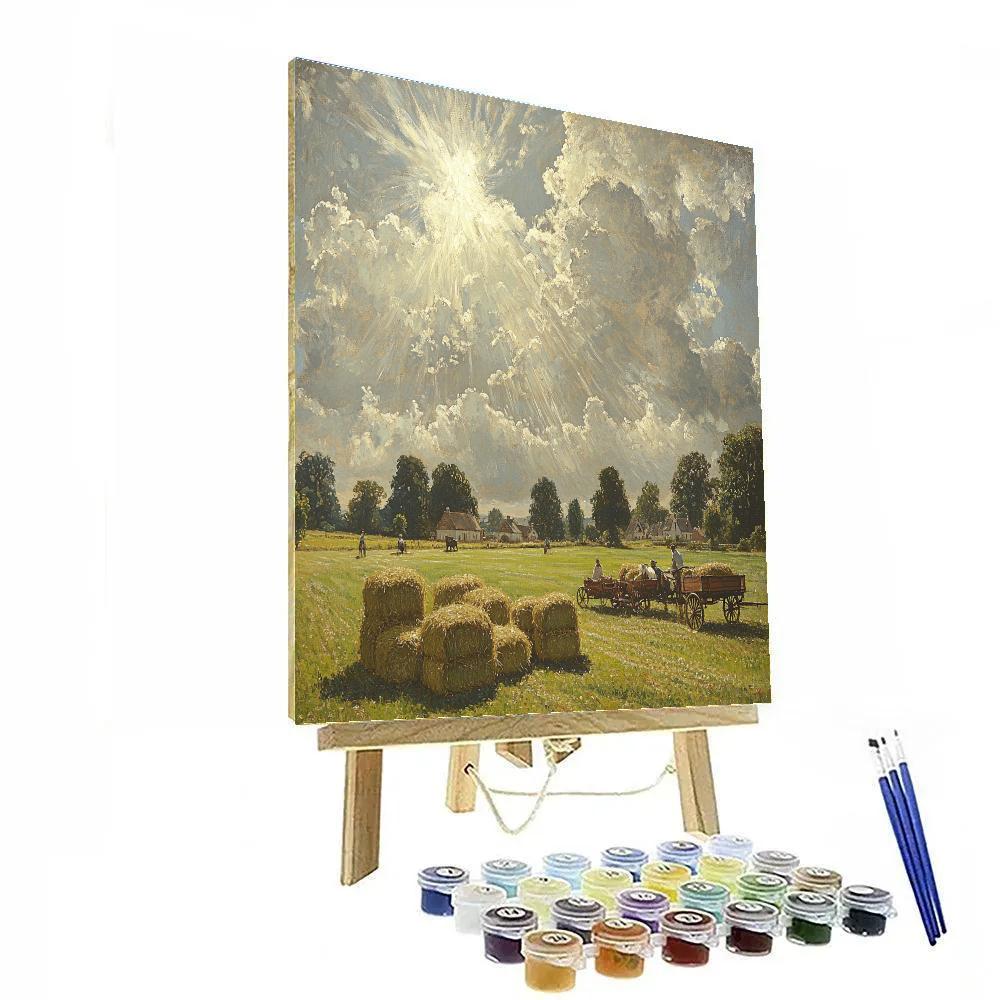 John Constable Inspired Hayfield Under Summer Sky Number painting