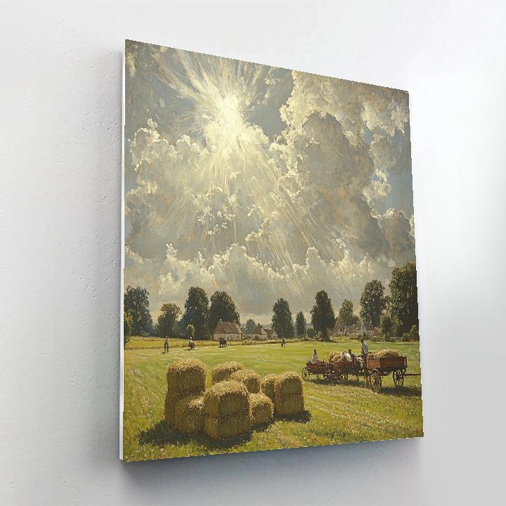 John Constable Inspired Hayfield Under Summer Sky Number painting