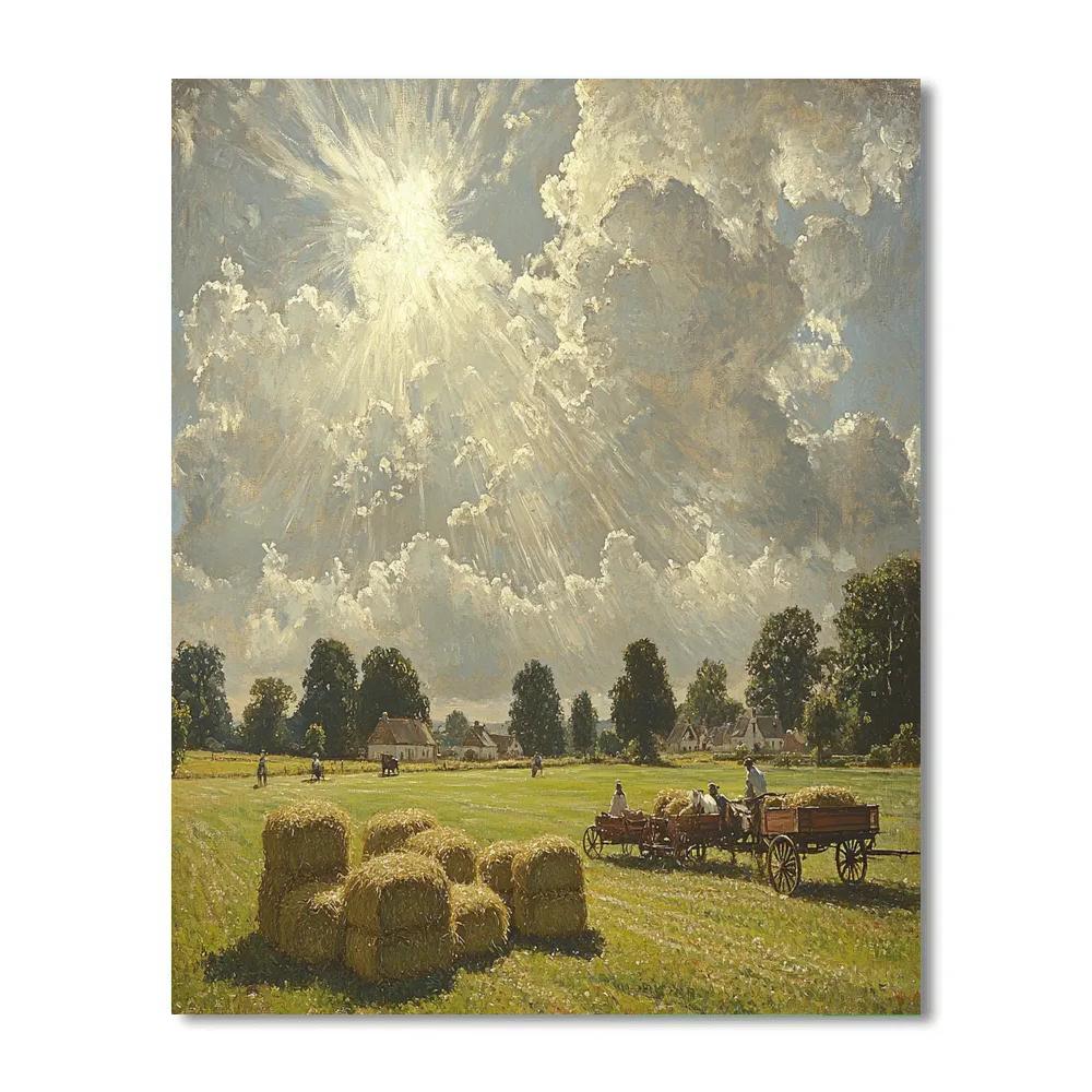 John Constable Inspired Hayfield Under Summer Sky Number painting