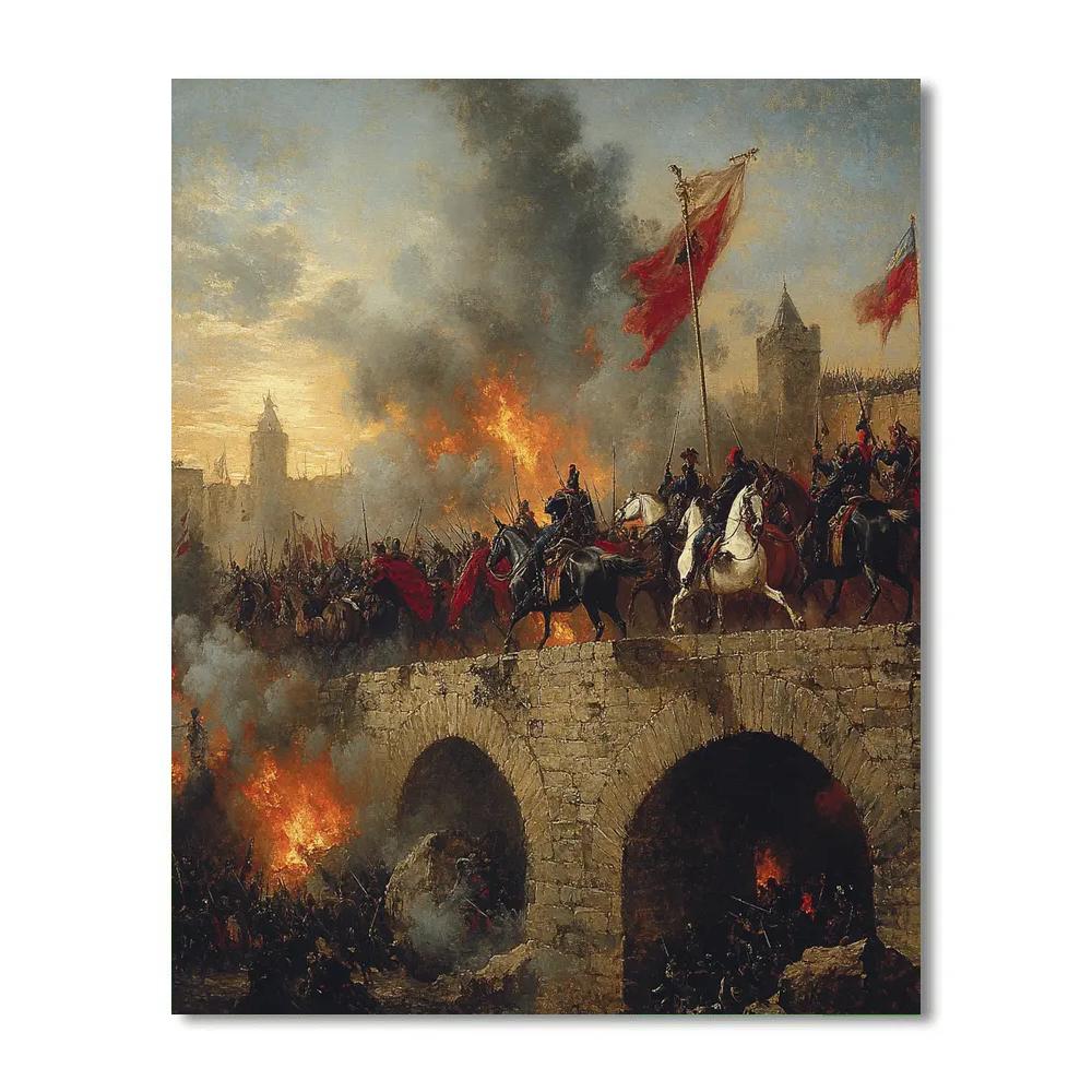 Delacroix Inspired Storming Of The Bridge Paint by numbers kits