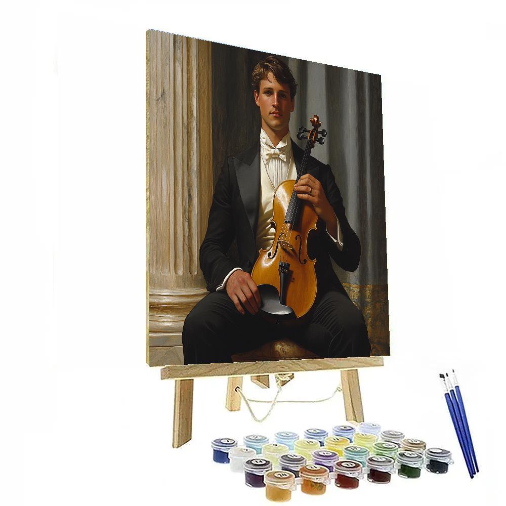 Ingres Inspired Violinist In Formal Salon paint by numbers