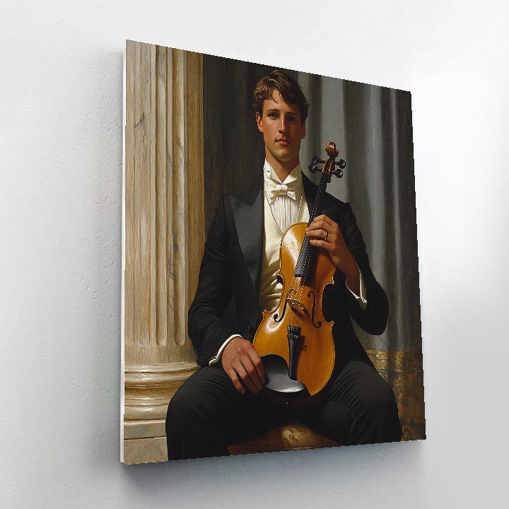 Ingres Inspired Violinist In Formal Salon paint by numbers