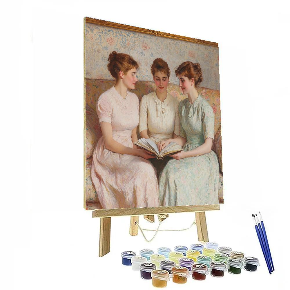 Mary Cassatt Inspired Reading Circle At Home paint by number