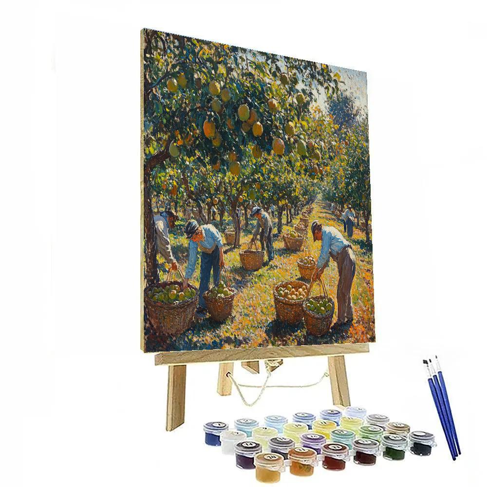Pissarro Inspired Orchard Workers At Harvest DIY paint by numbers