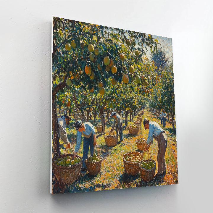 Pissarro Inspired Orchard Workers At Harvest DIY paint by numbers