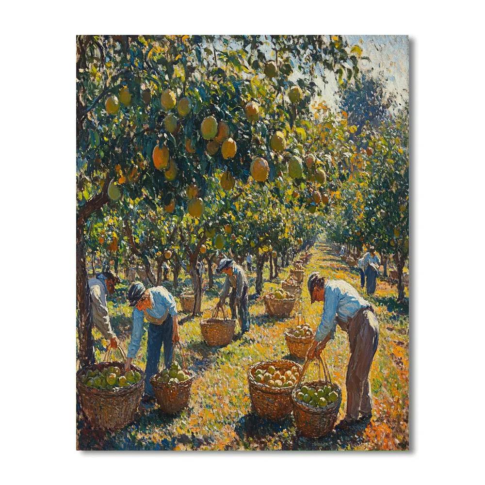 Pissarro Inspired Orchard Workers At Harvest DIY paint by numbers