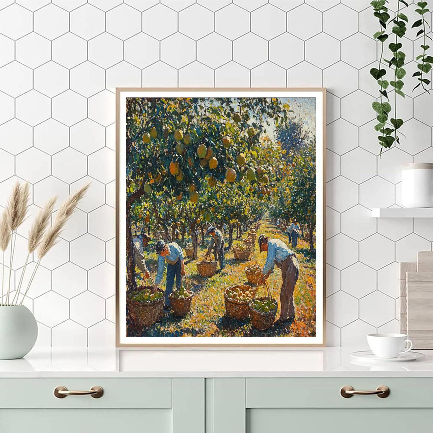 Pissarro Inspired Orchard Workers At Harvest DIY paint by numbers