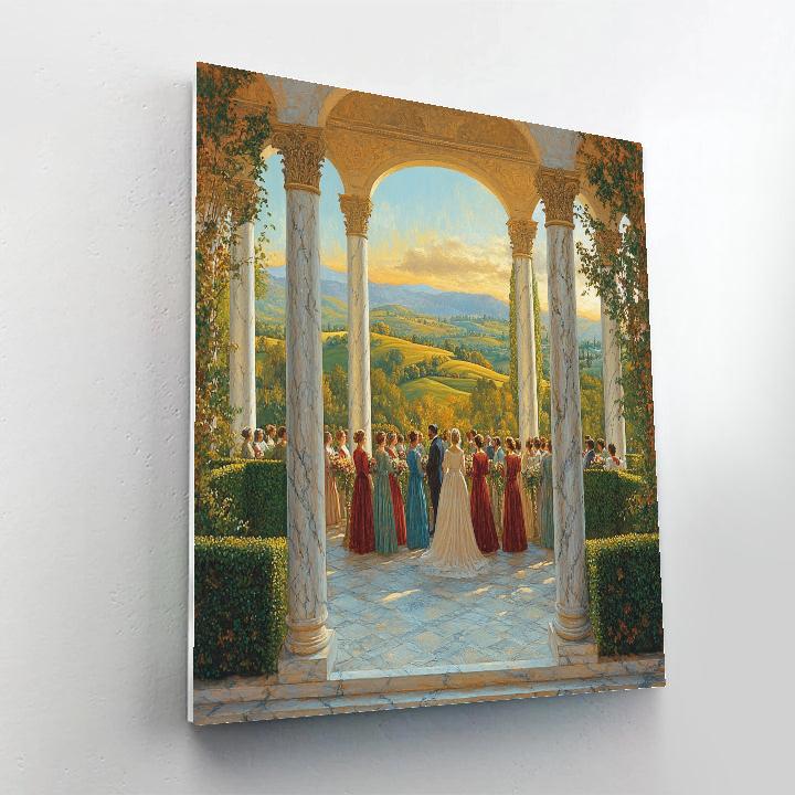 Raphael Inspired Garden Wedding Procession paint by numbers