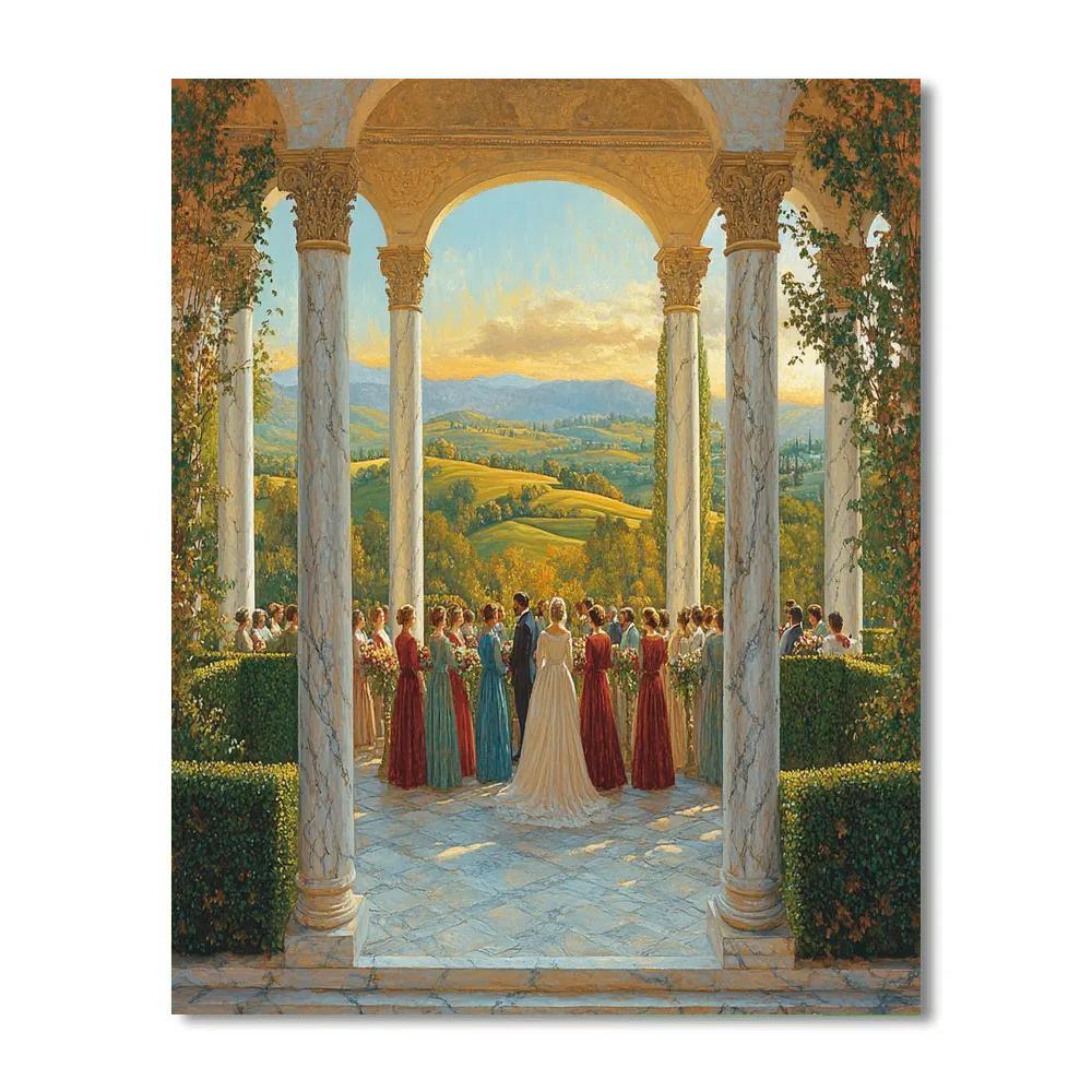 Raphael Inspired Garden Wedding Procession paint by numbers