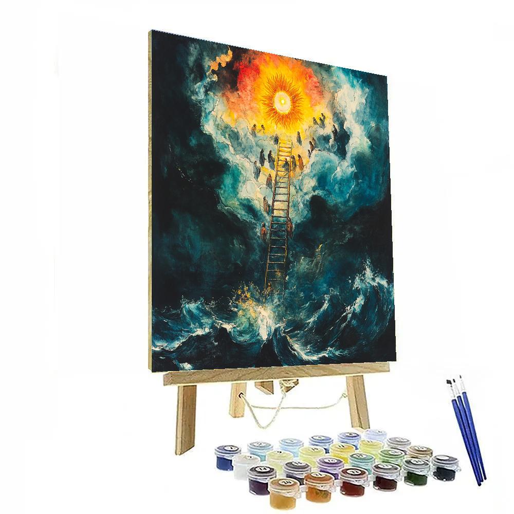 William Blake Inspired Ladder From Sea To Stars paint by numbers