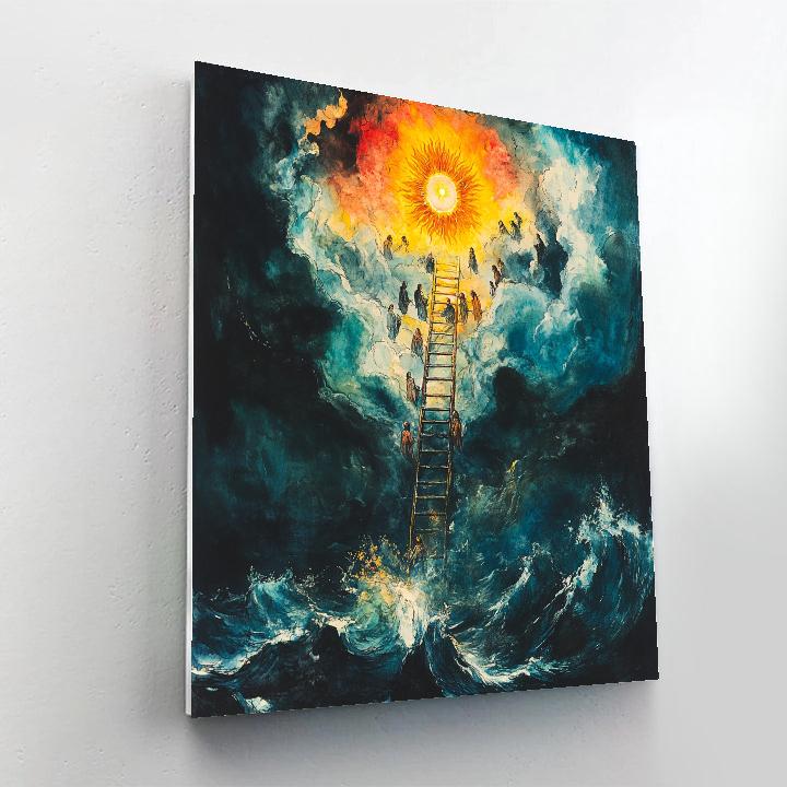 William Blake Inspired Ladder From Sea To Stars paint by numbers