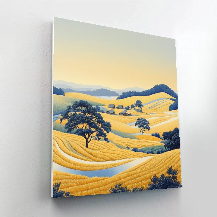 Hokusai Inspired Wind Over Autumn Fields DIY paint by numbers