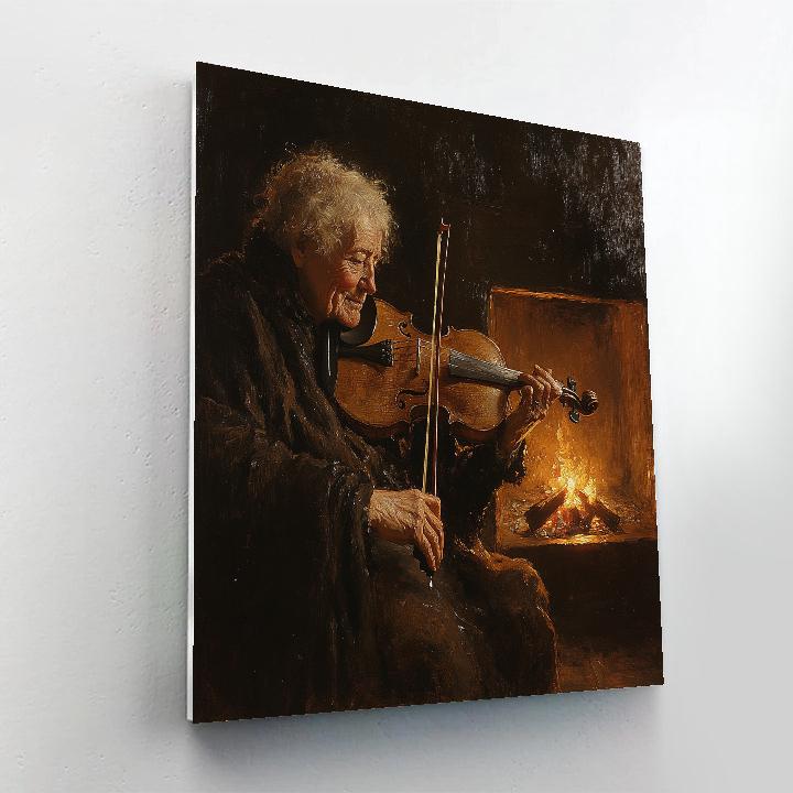 Rembrandt Inspired Old Violinist At Hearth Paint by numbers art