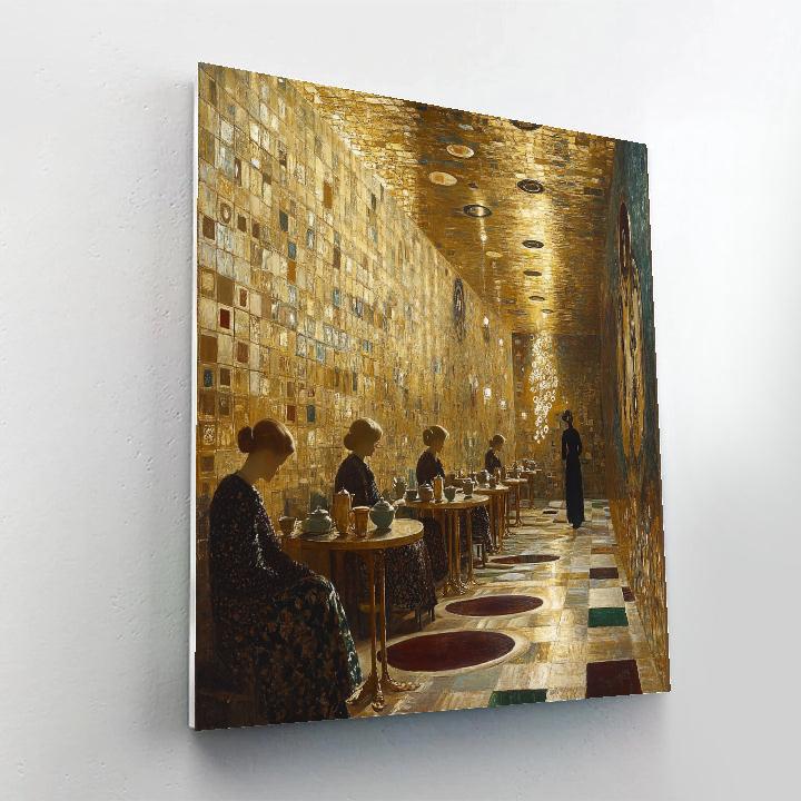 Gustav Klimt Inspired Golden Tea Salon Numbered painting kits