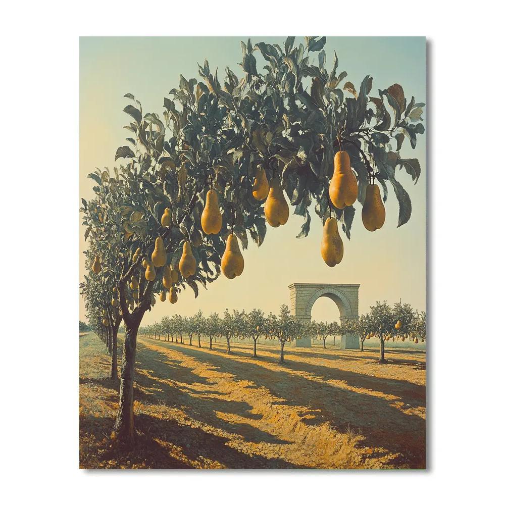 Salvador Dali Inspired Orchard Of Floating Pears DIY paint by numbers