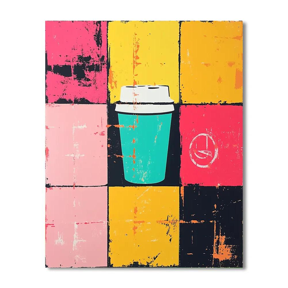 Andy Warhol Inspired Pop Coffee Cups painting number kit