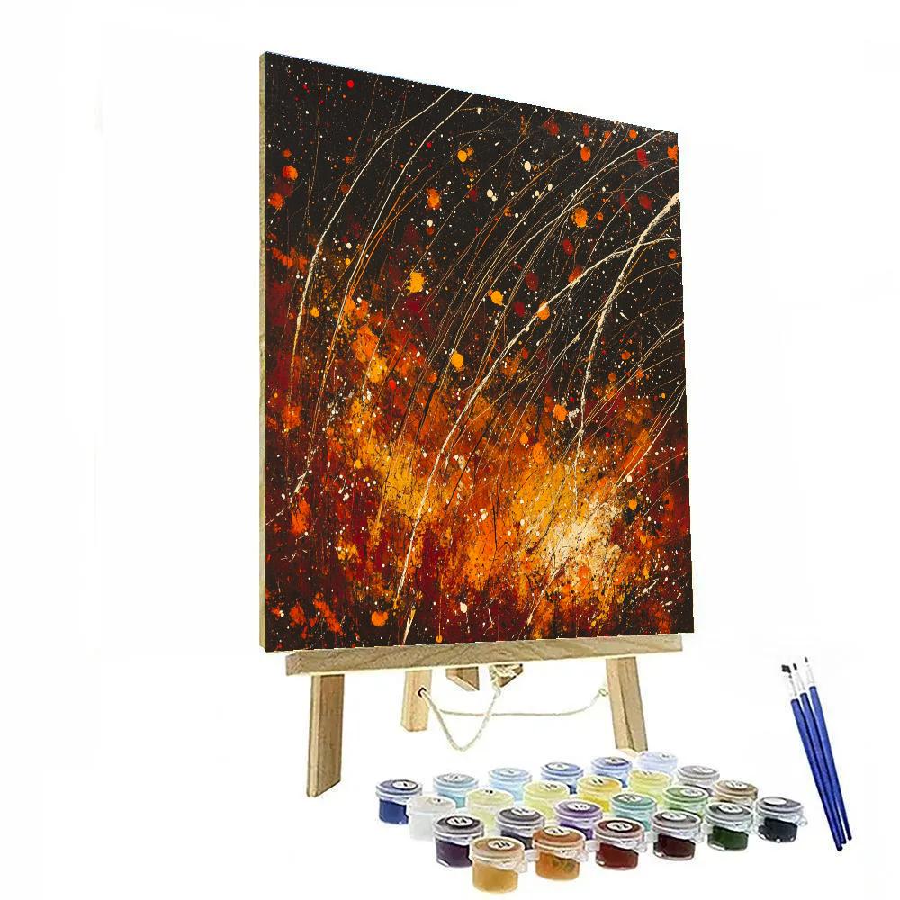 Jackson Pollock Inspired Autumn Leaf Storm Number painting