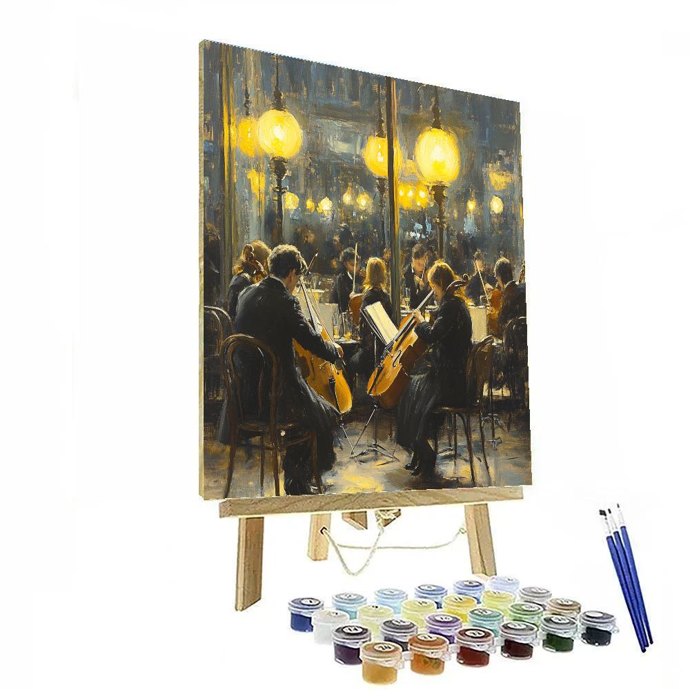 Degas Inspired Cafe Window Musicians painting number kit