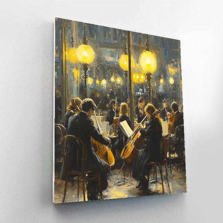 Degas Inspired Cafe Window Musicians painting number kit