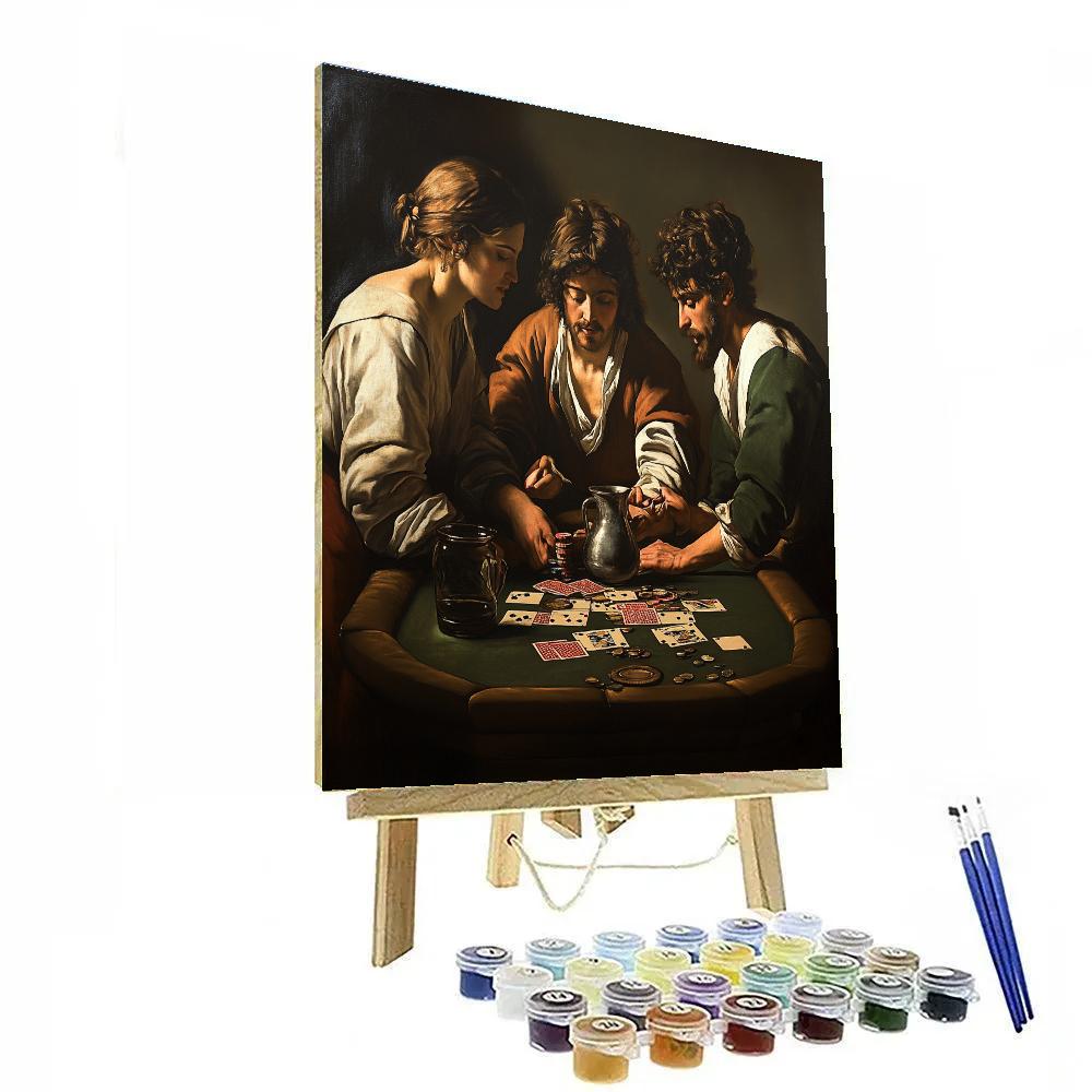 Caravaggio Inspired Cardsharps In Backroom DIY paint by numbers