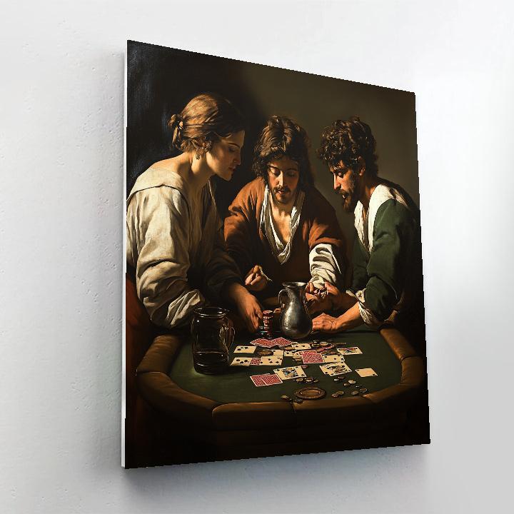 Caravaggio Inspired Cardsharps In Backroom DIY paint by numbers