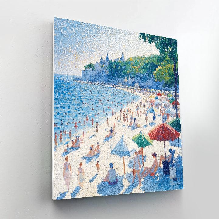 Seurat Inspired Beach Umbrellas At Noon Painting by numbers kit